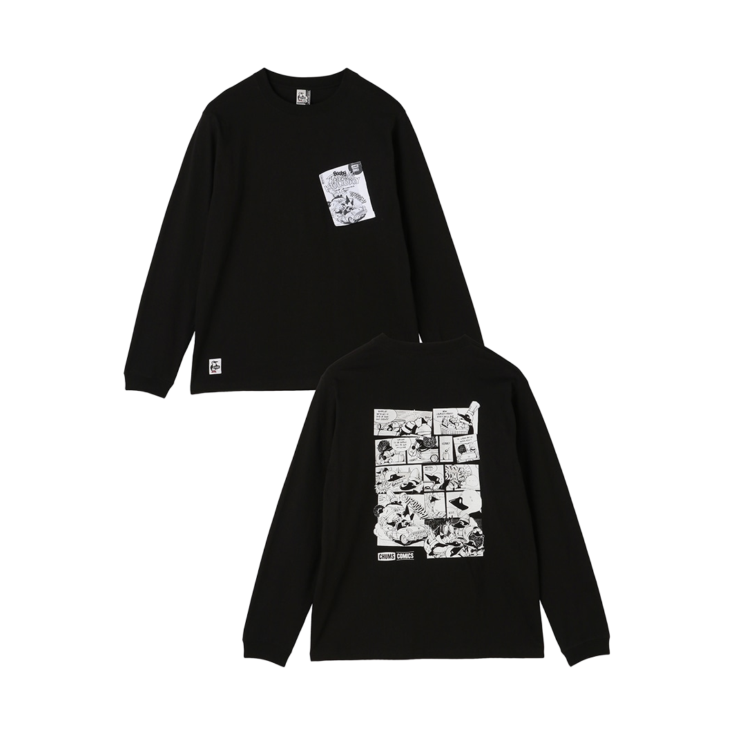CHUMS COMICS POCKET BRUSHED L_S T-SHIRT MS